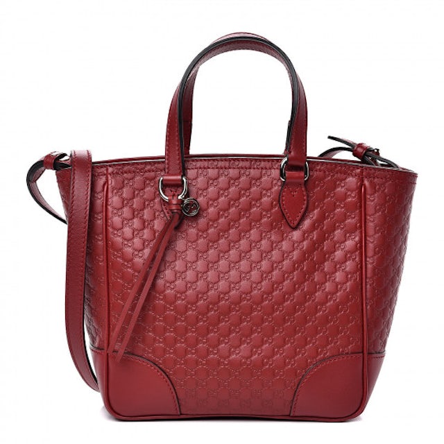 Gucci Bree Tote Microguccissima Small Red in Leather with Silver