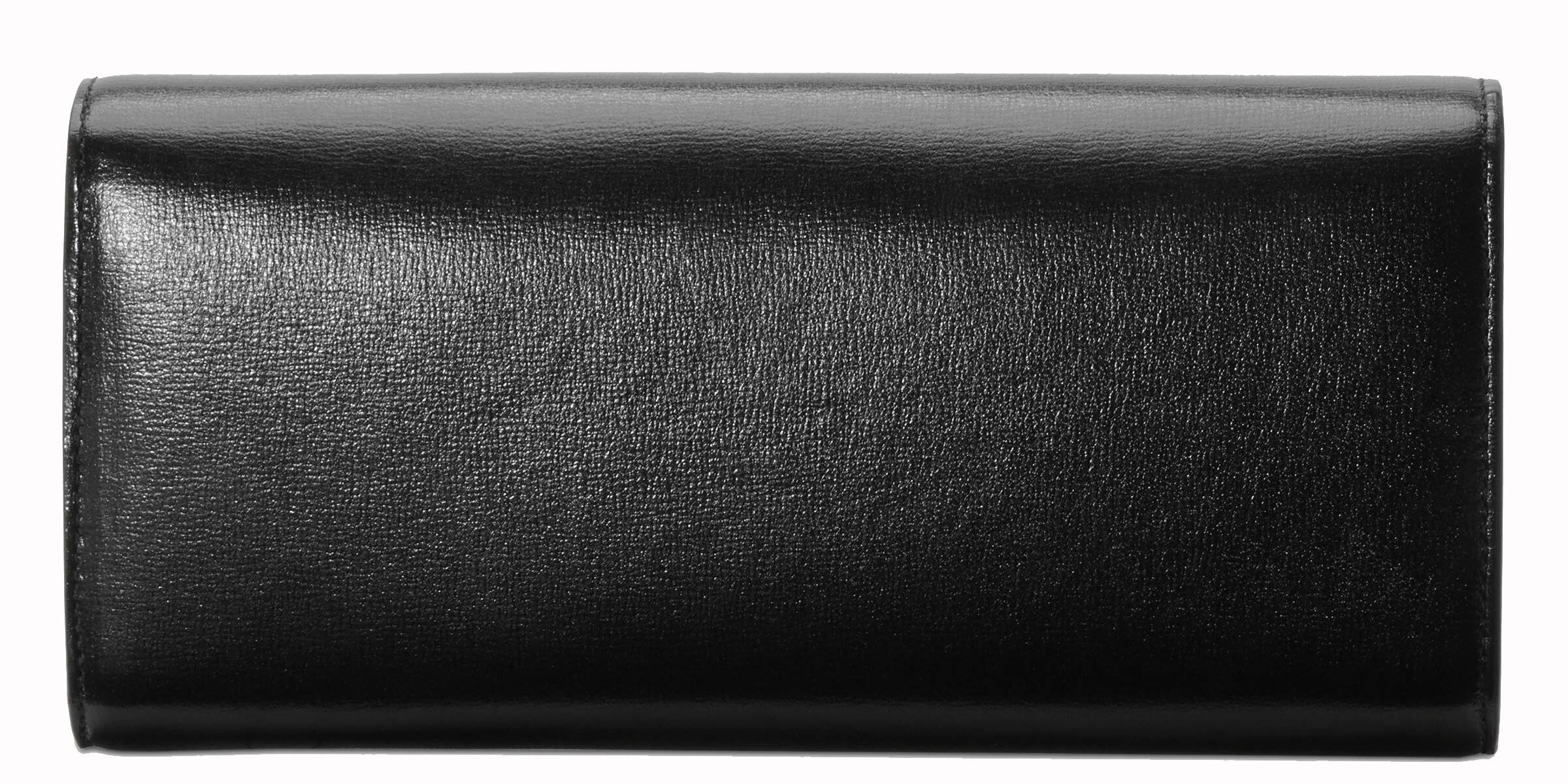 Gucci Broadway Leather Clutch Torchon Double G Black in Textured