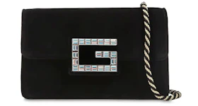 Gucci Broadway Shoulder Bag Velvet Jeweled G Black