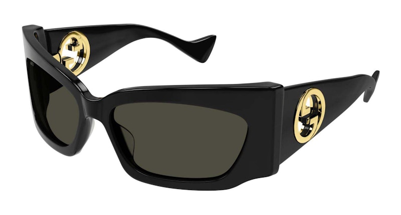 Pre-owned Gucci Butterfly Frame Sunglassesfr) In Black/grey (gg1412s/001 In Multi
