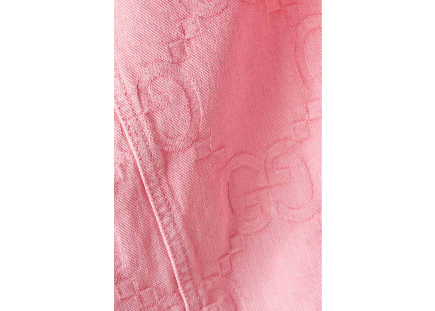 Gucci California GG Supreme Pattern Denim Jacket Pink - US