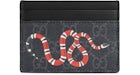 Gucci Card Case GG Supreme Kingsnake Print Black/Grey
