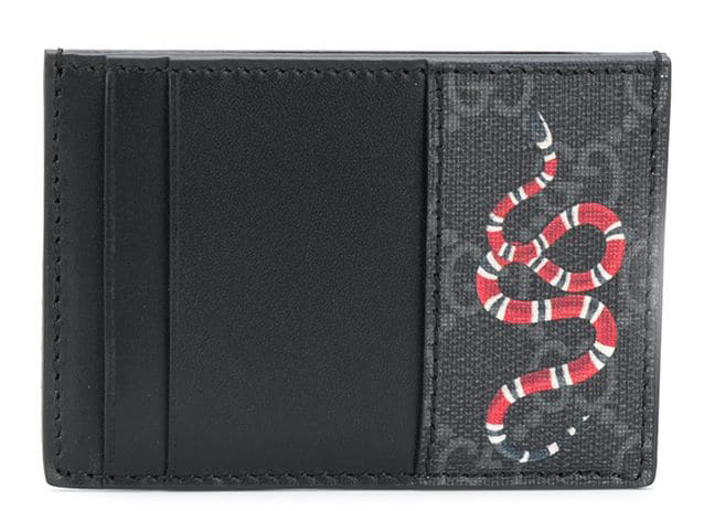 gucci kingsnake card holder black