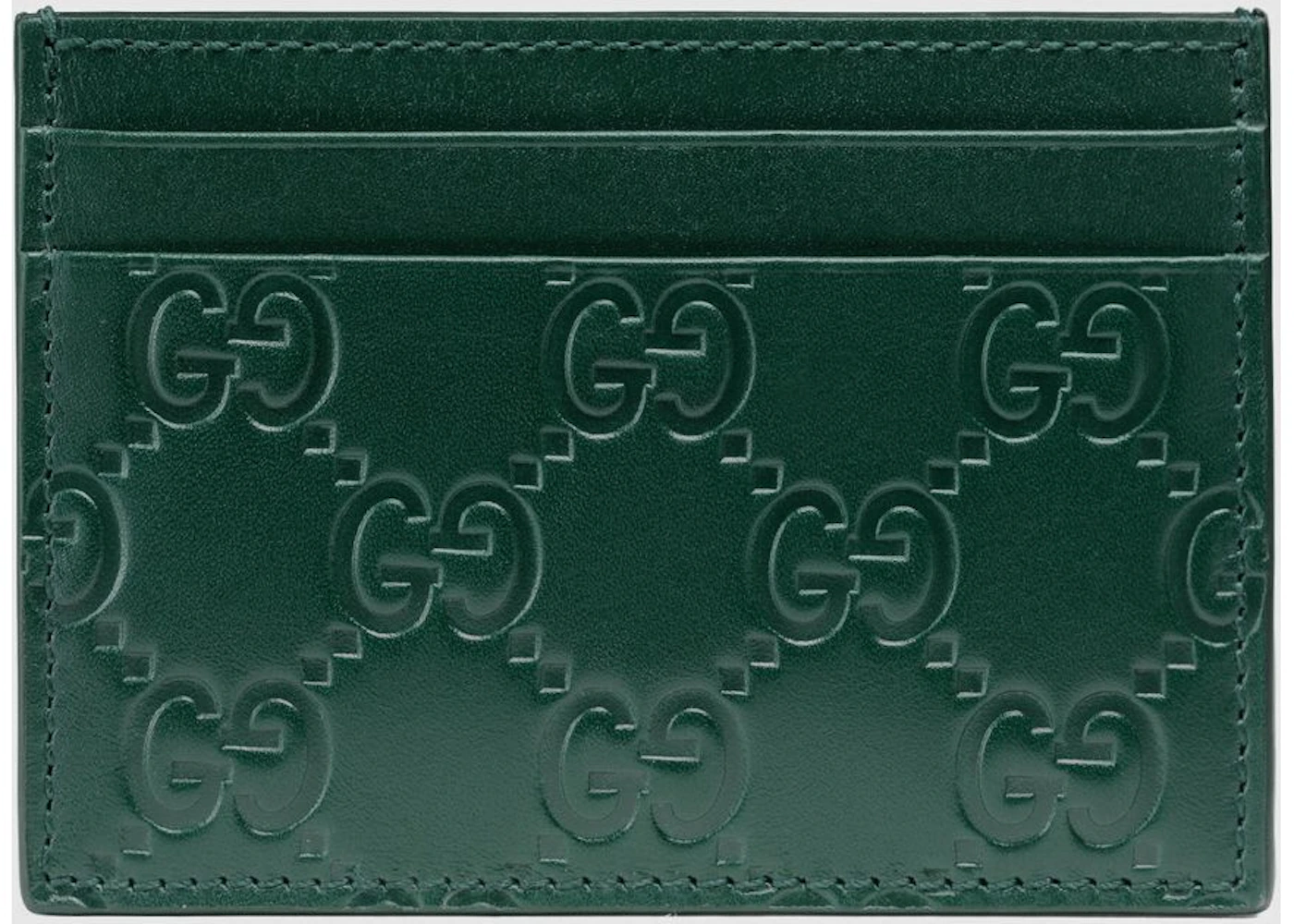Gucci Card Case Guccissima Green in Leather - US