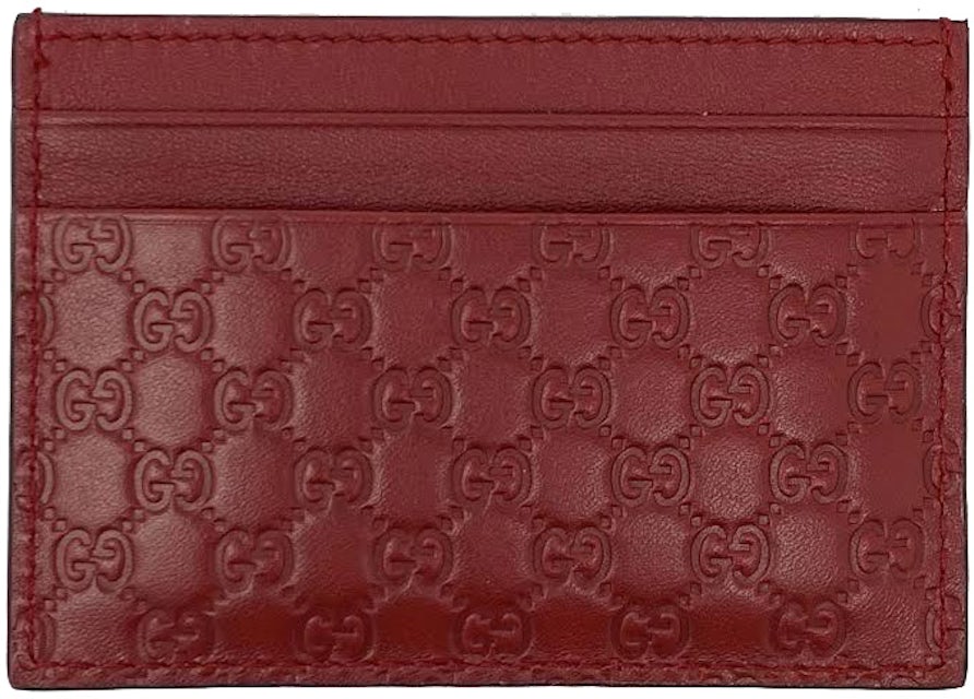 Gucci GG Microguccissima Cardholder Card Case in Red –