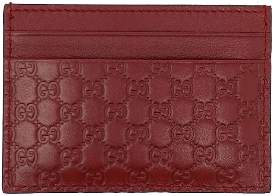 uvidenhed logik kighul Gucci Card Case Guccissima Red in Leather