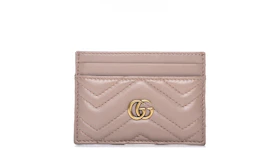 Gucci GG Marmont Card Case Matelasse Dusty Pink