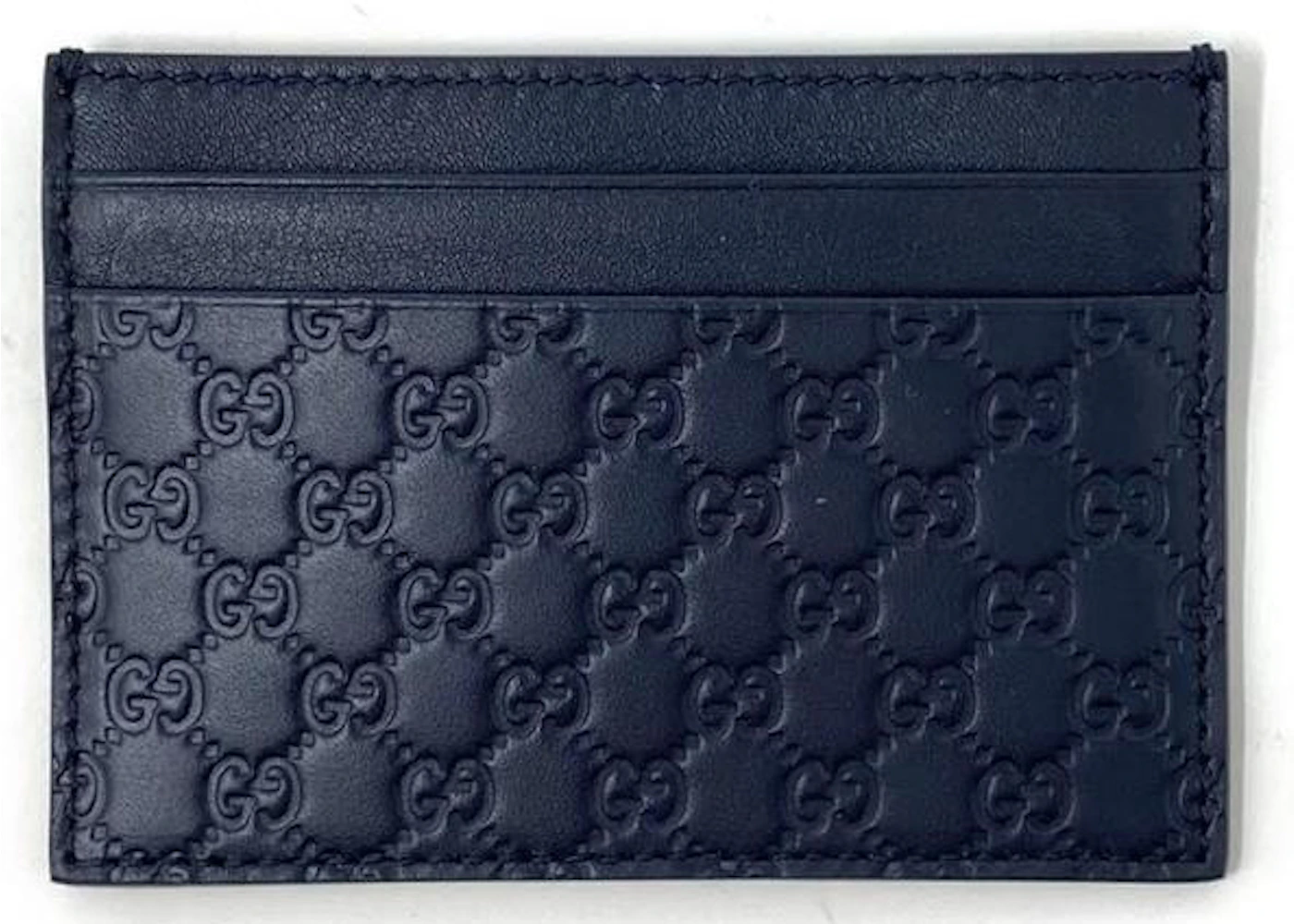 Gucci Card Case Microguccissima (5 Card Slot) Navy Blue in Calfskin Leather - US Gucci Card Case Microguccissima (5 Card Slot) Navy Blue in Calfskin Leather - US