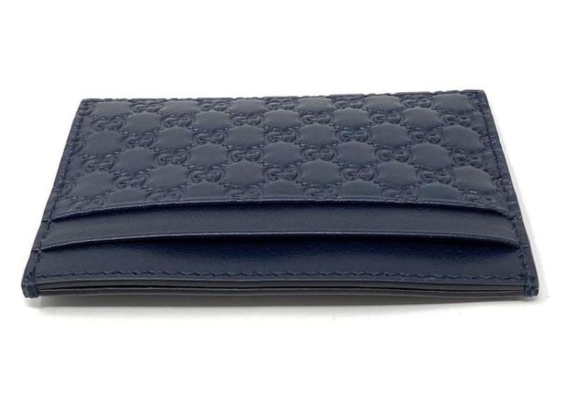 Gucci Card Case Microguccissima (5 Card Slot) Navy Blue