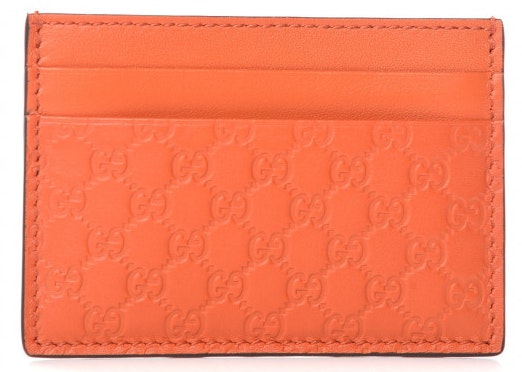 Gucci Card Case Microguccissima (5 Card Slot) Orange in Calfskin Leather  US