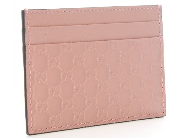 Gucci Card Case Microguccissima 5 Card Slot Soft Pink in