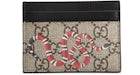 Gucci Card Case GG Supreme Kingsnake Print Beige/Ebony