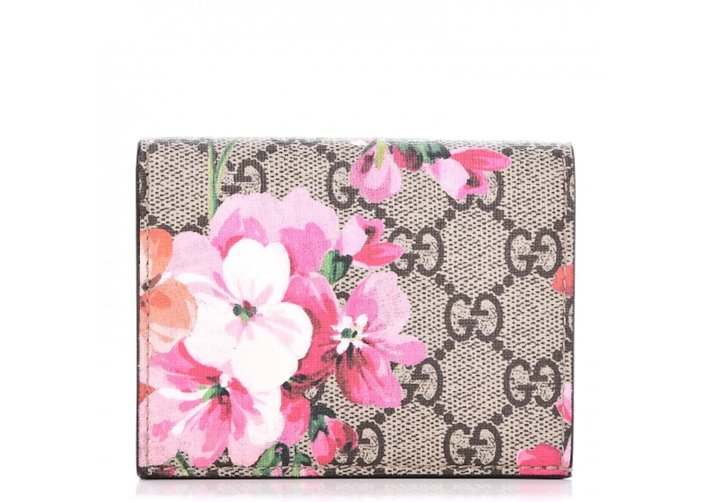Gucci Wallet GG Supreme Blooms Pink in Coated Canvas with Silver