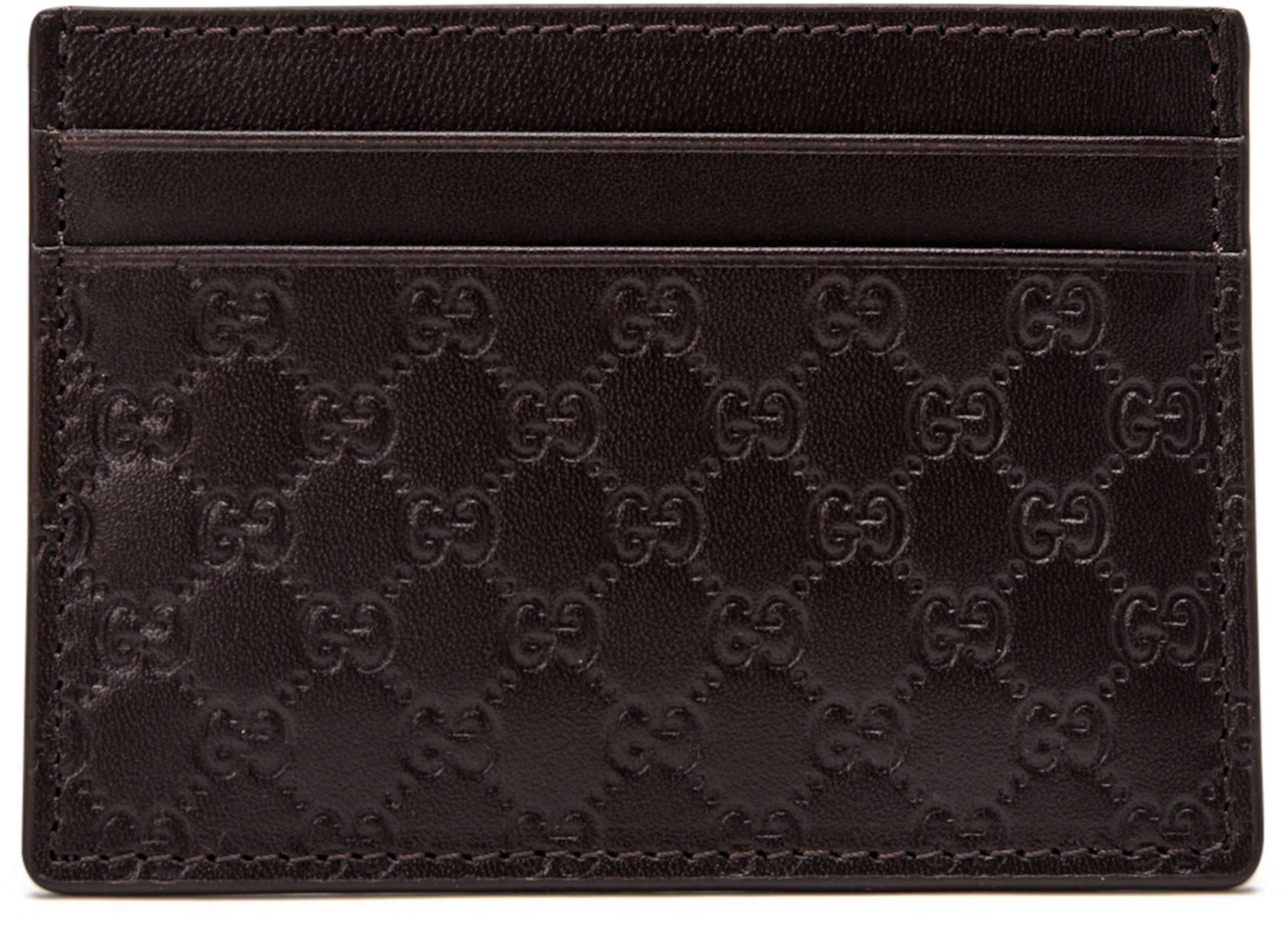Card case with cut-out Interlocking G in beige and ebony Supreme