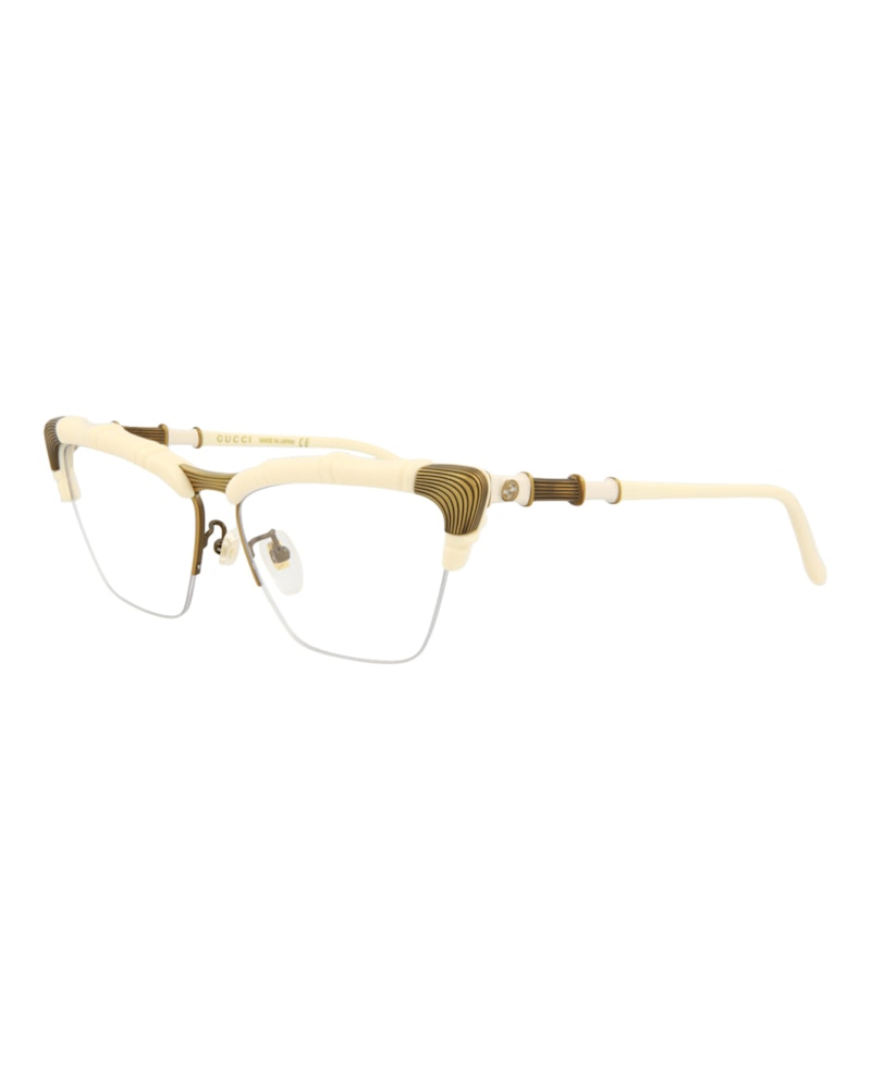 Pre-owned Gucci Women's  Cat Eye Eyeglasses/30008582002) In White/transparent (gg0660o