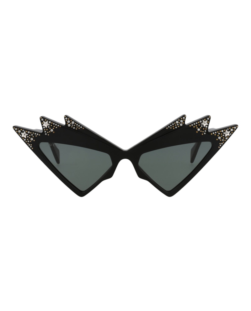 Pre-owned Gucci Women's  Cat Eyeframe Acetate Sunglasses/30014002003) In Black/grey (gg1371s