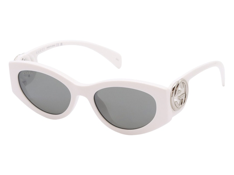 Pre-owned Gucci Cat Eye Sunglasses In White Grey Gradient (gg1691s/006/54)