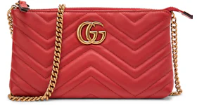 Gucci GG Marmont Chain Bag Matelasse Mini Red