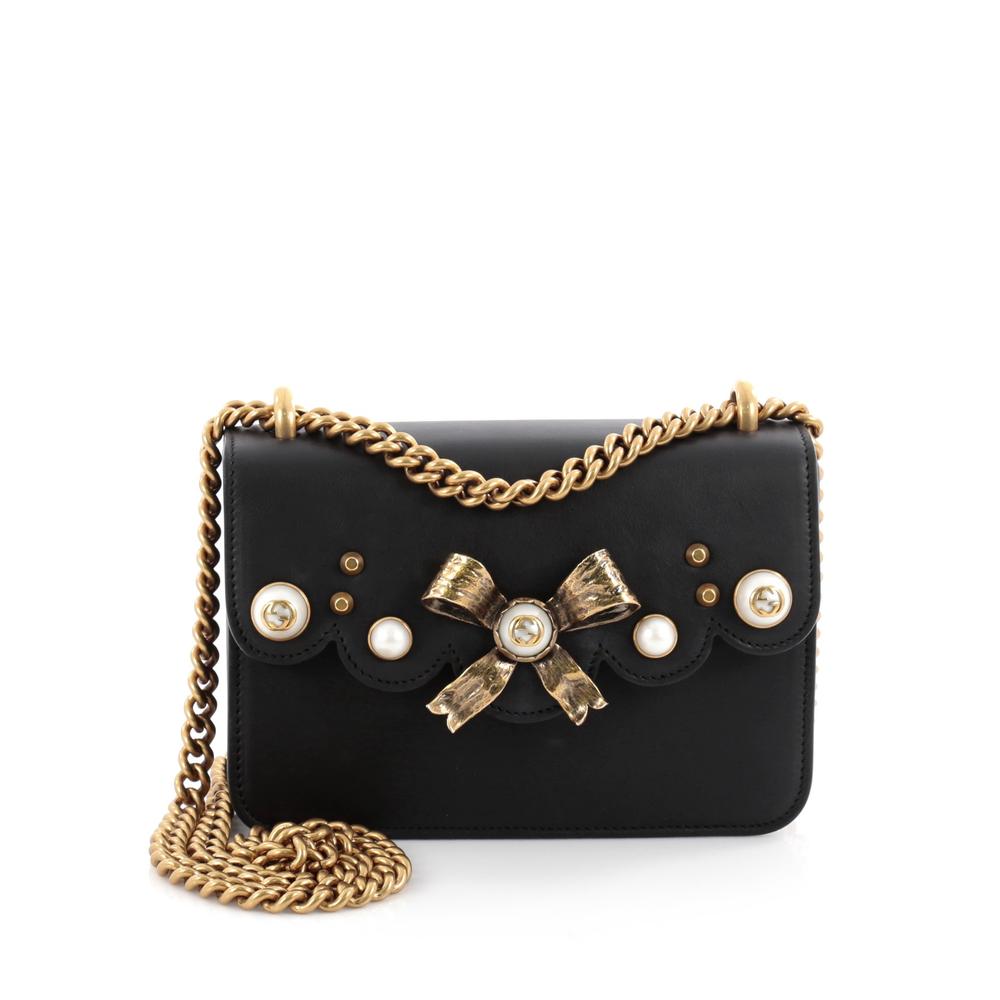 Gucci Peony Chain Shoulder GG Gold Bow 