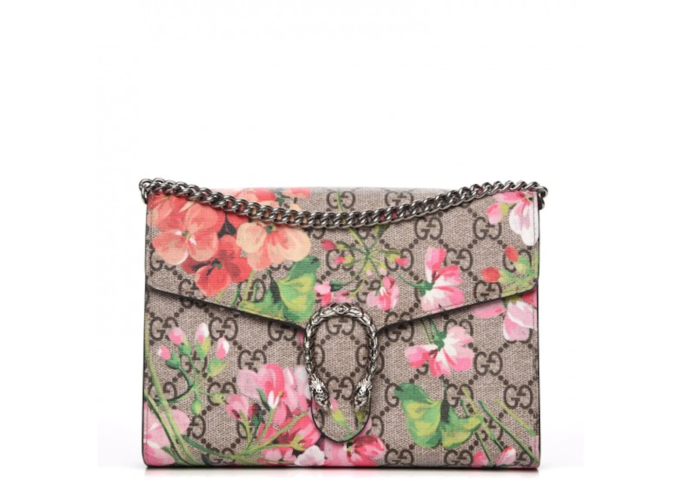 Gucci Dionysus Chain Wallet GG Supreme Blooms Mini Antique Rose US