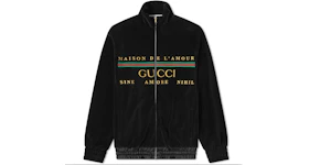 Gucci Chenille Embroidered Track Jacket Black