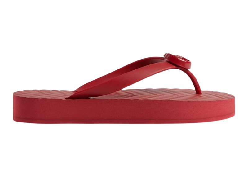 Gucci rubber cheap thong sandals