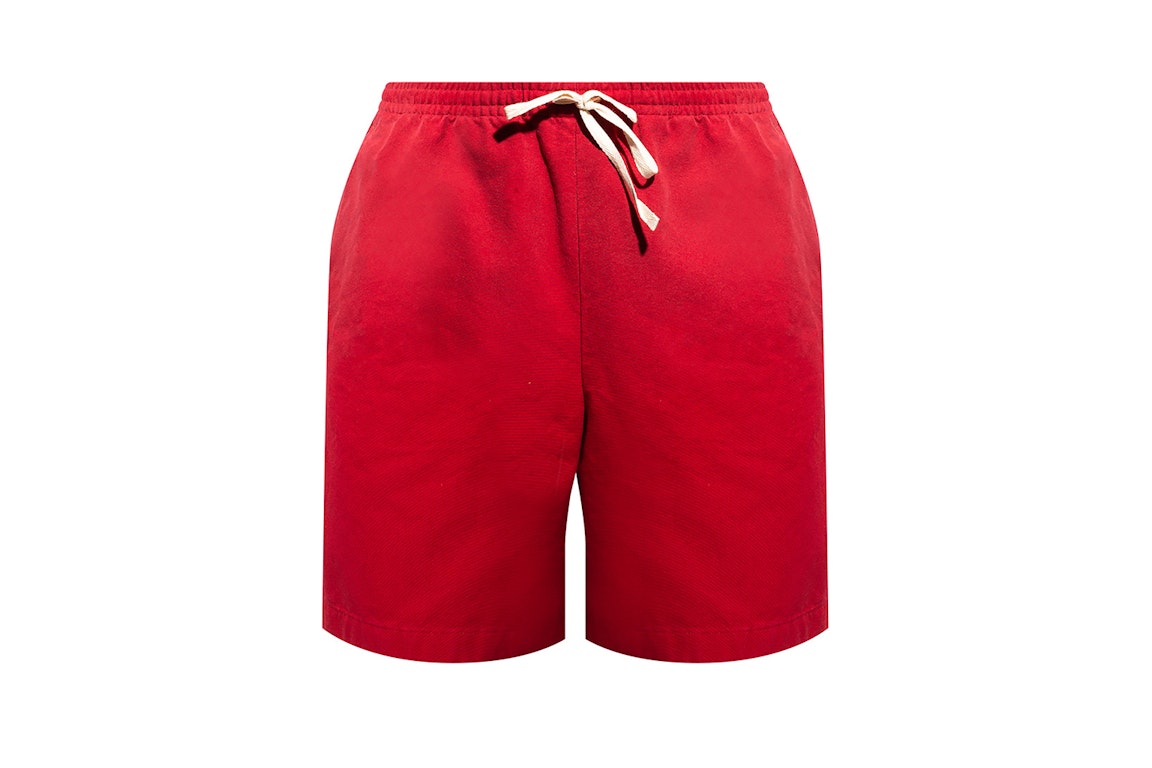 Pre-owned Gucci Ciel De Nuit Animal Taped Cotton Shorts Red