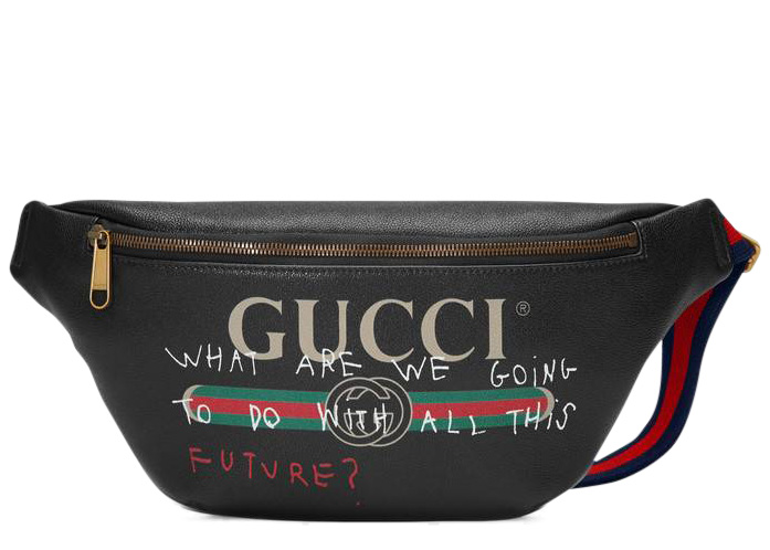 Gucci Coco Capitan Logo Belt Bag Vintage Logo Black in Leather 