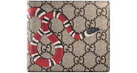Gucci Coin Wallet GG Supreme Kingsnake Print Beige/Ebony