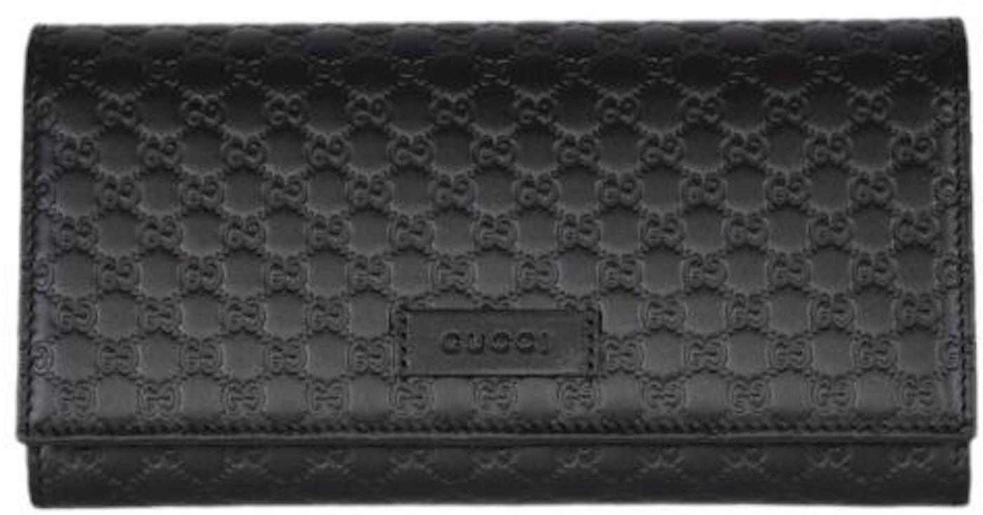 Gucci Continental Wallet MicroGuccissima Black in Leather with Silver ...