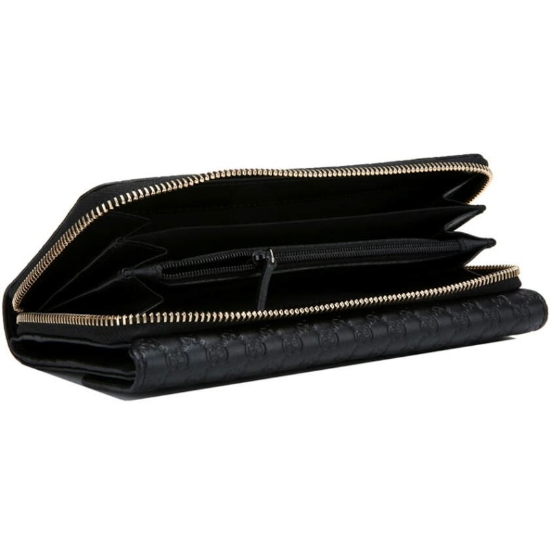 Gucci Continental Flap Wallet MicroGuccissima Black in Leather with