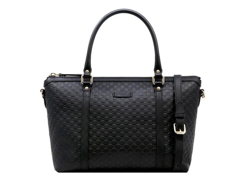 gucci microguccissima tote black