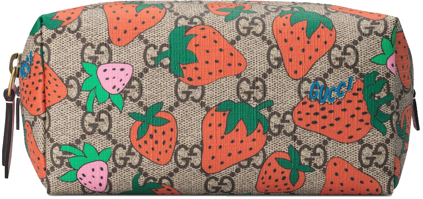 Gucci Zumi Card Case Wallet Strawberry Ivory Multicolor in Leather