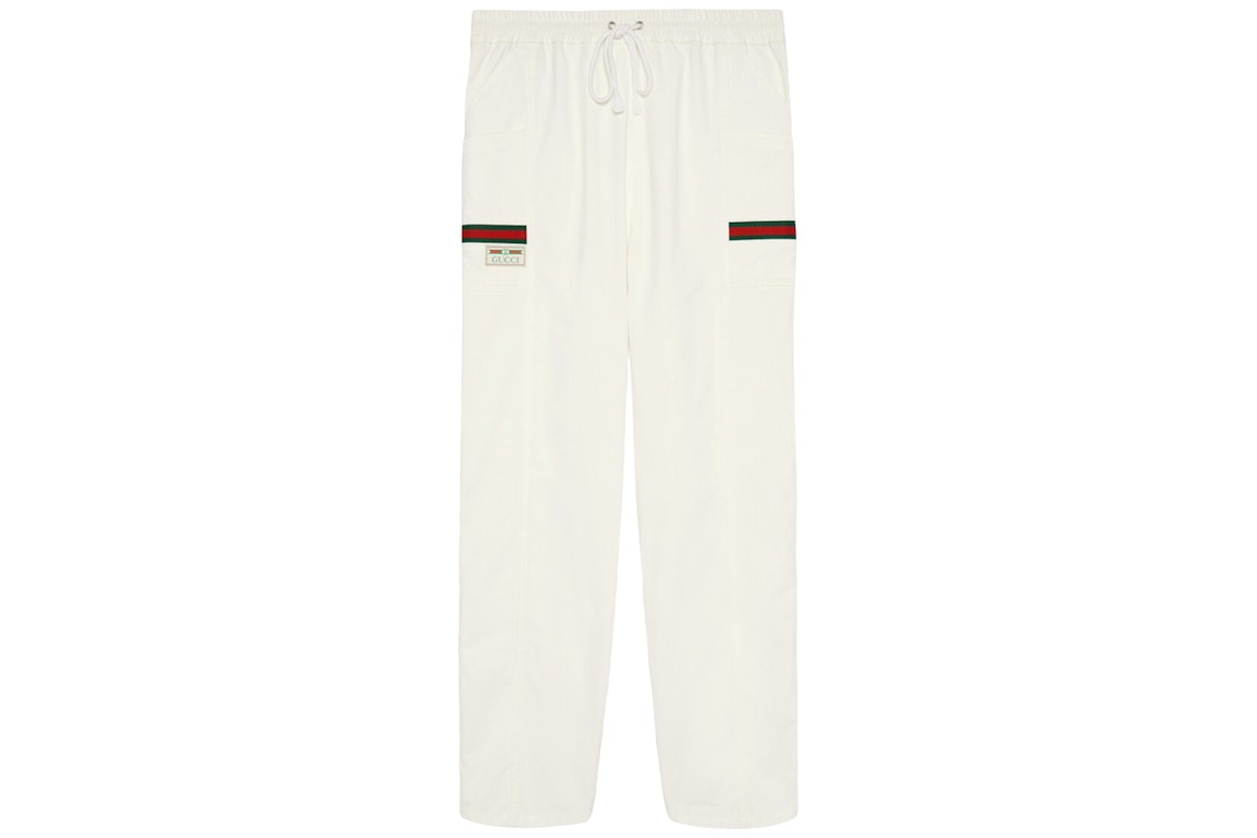 Pre-owned Gucci Cotton Canvas Pant With  Label White