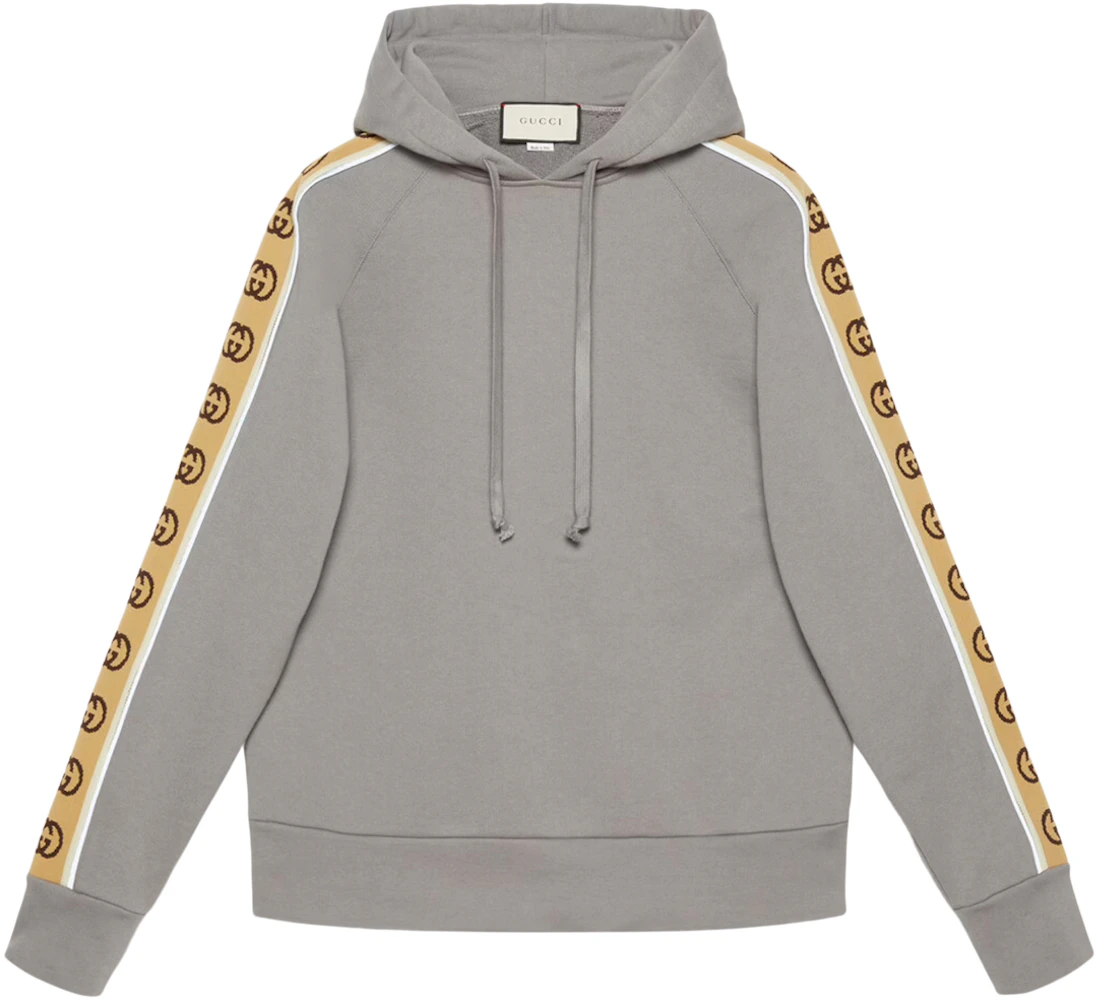 Gucci Cotton Jersey Hooded Sweatshirt Grey