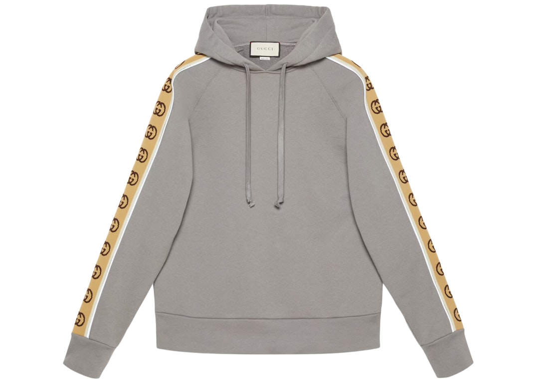 Pre-owned Gucci Cotton Jersey Hooded Sweatshirt Grey
