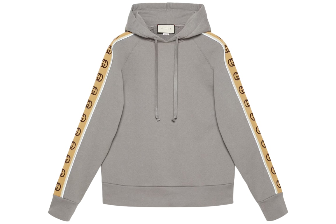 Pre-owned Gucci Cotton Jersey Hooded Sweatshirt Grey