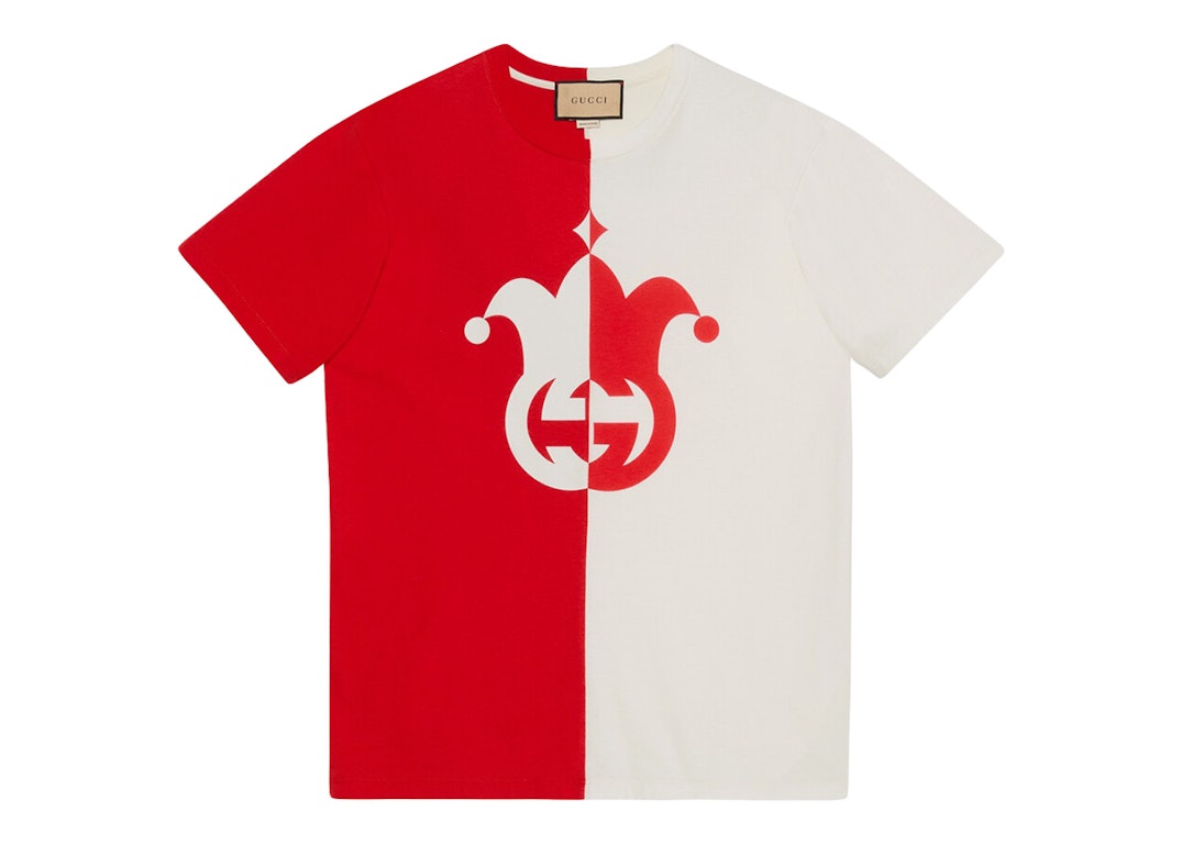 Pre-owned Gucci Cotton Jersey With Jester Print T-shirt Red/white