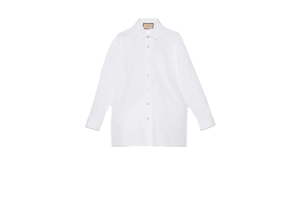 Pre-owned Gucci Cotton Shirt With  Embroidery White