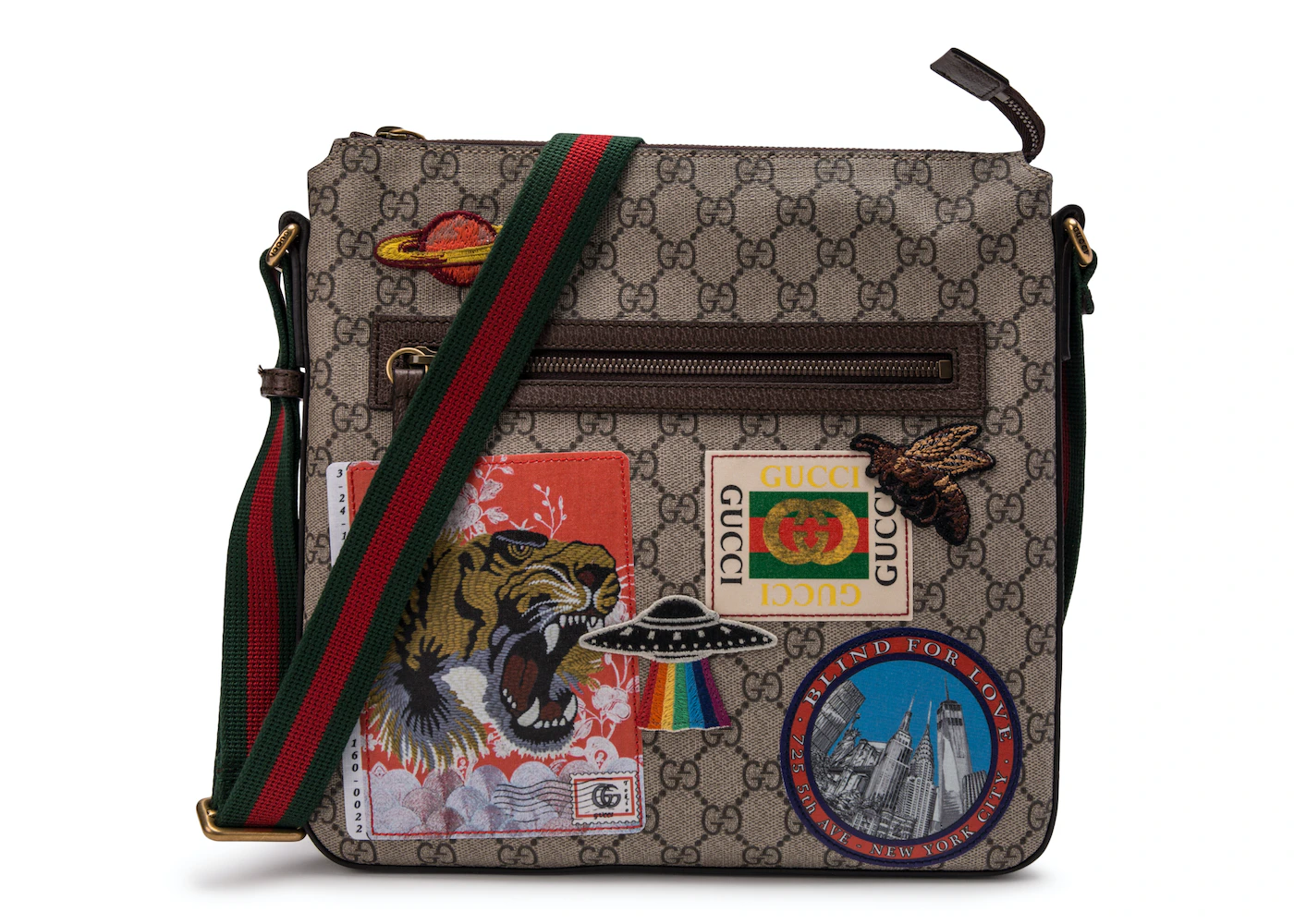 Gucci Courrier Messenger GG Supreme Brown in Canvas with Brass - US