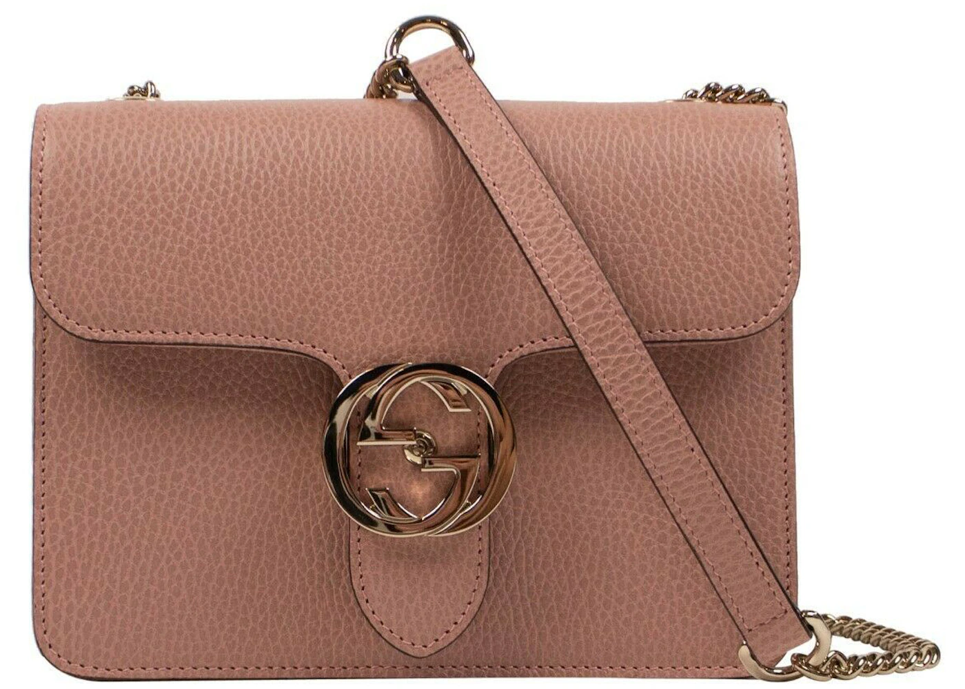 Gucci Interlocking Soft Pink Leather Handbag Bag