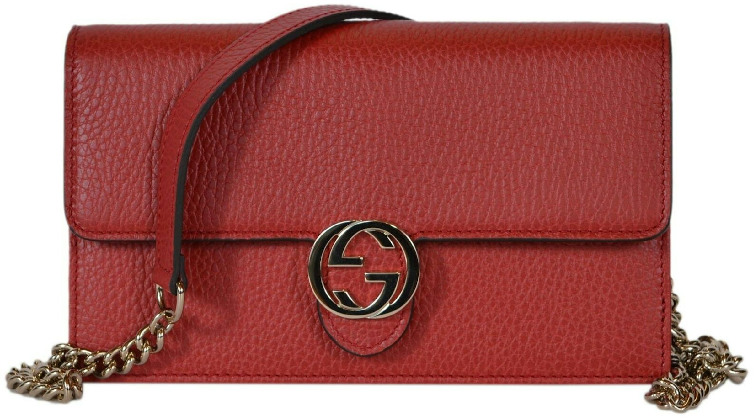 Gucci Wallet on Chain Grey Interlocking Leather Crossbody Bag