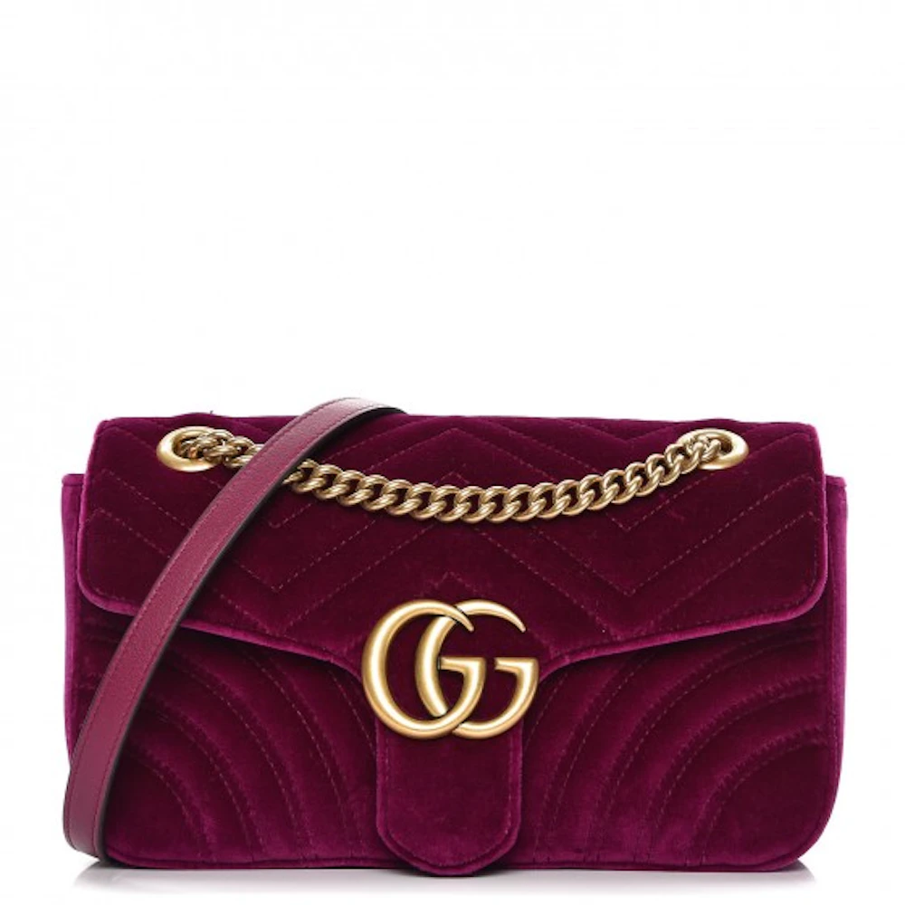 Gucci Purple GG Marmont Matelasse Crossbody Bag Velvet Cloth ref.948746 -  Joli Closet