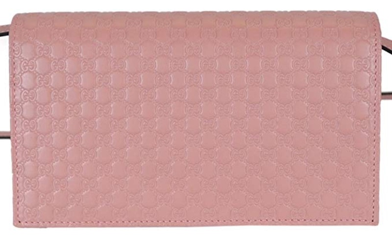 Gucci Crossbody MicroGuccissima Soft Pink in Leather with Gold