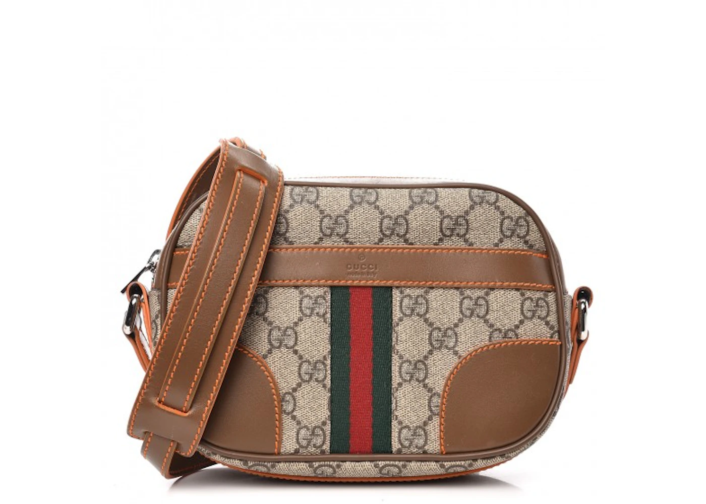 Gucci Crossbody Monogram GG Supreme Web Small Brown in Canvas/Leather ...