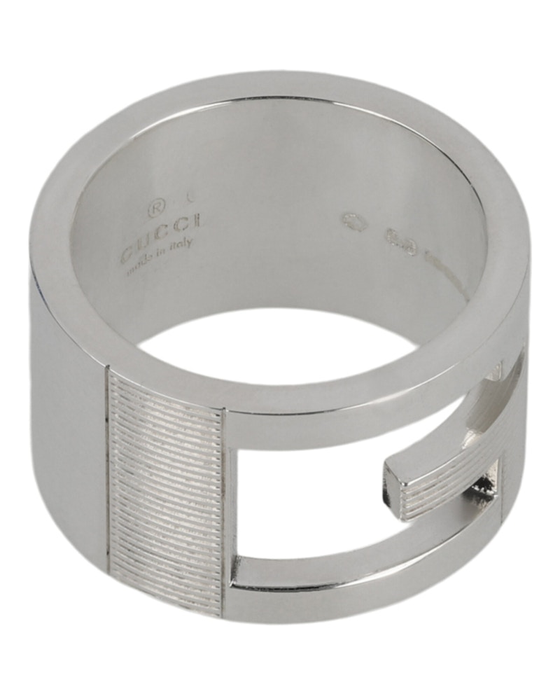 アクセサリー GUCCI Branded G Cutout Logo Silver Ring Auth Vintage GUCCI G Logo Cut-out Ring Sterling Silver 925
