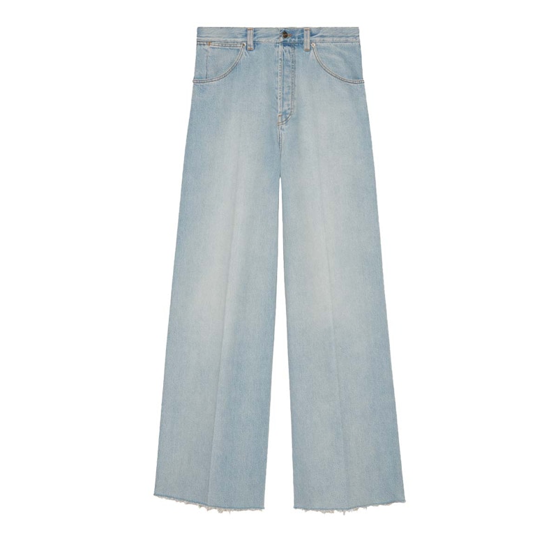 Gucci Denim Pant with Label Light Blue Men s FW23 GB