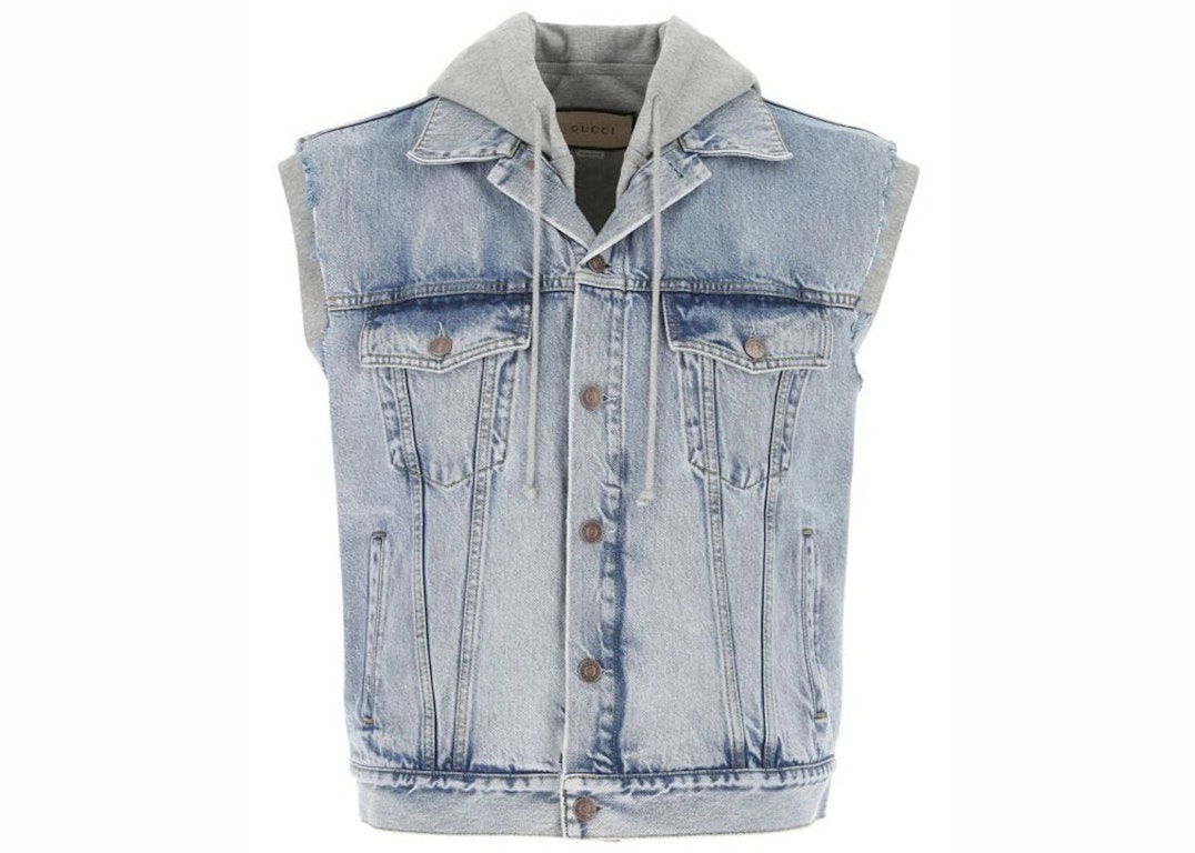 Pre-owned Gucci Denim Sleeveless Jacket Blue