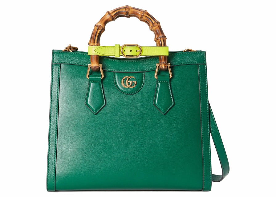 Gucci Emerald Green Small Calfskin Leather Diana Bamboo Bag w