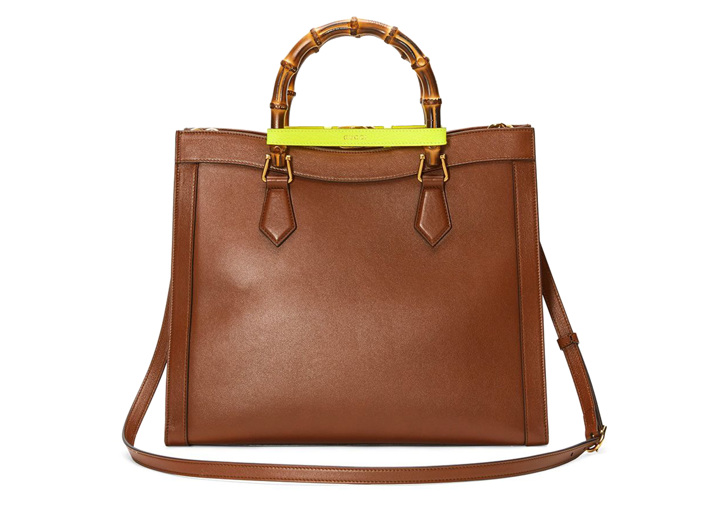 Gucci Diana Tote Medium Brown/Neon in Leather with Gold-tone – DE